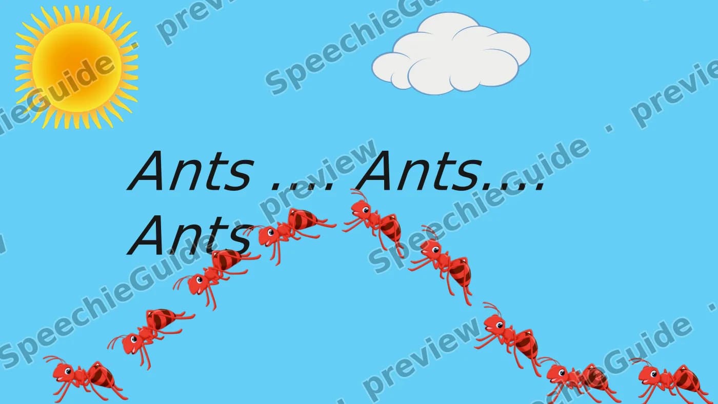 Cover slide of Reading Comprehension Ants Story Preposition in